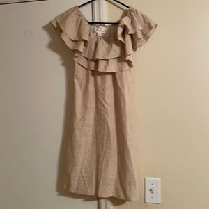 Julie Brown size 0 cream and tan dress